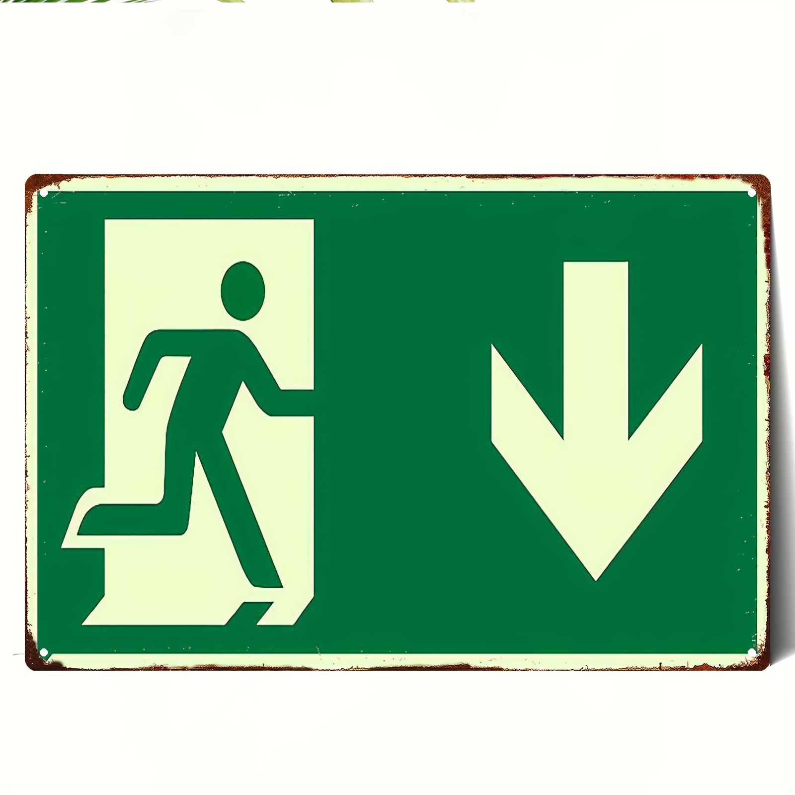 Emergency Exit Sign - Placa de Metal Vintage 2D |