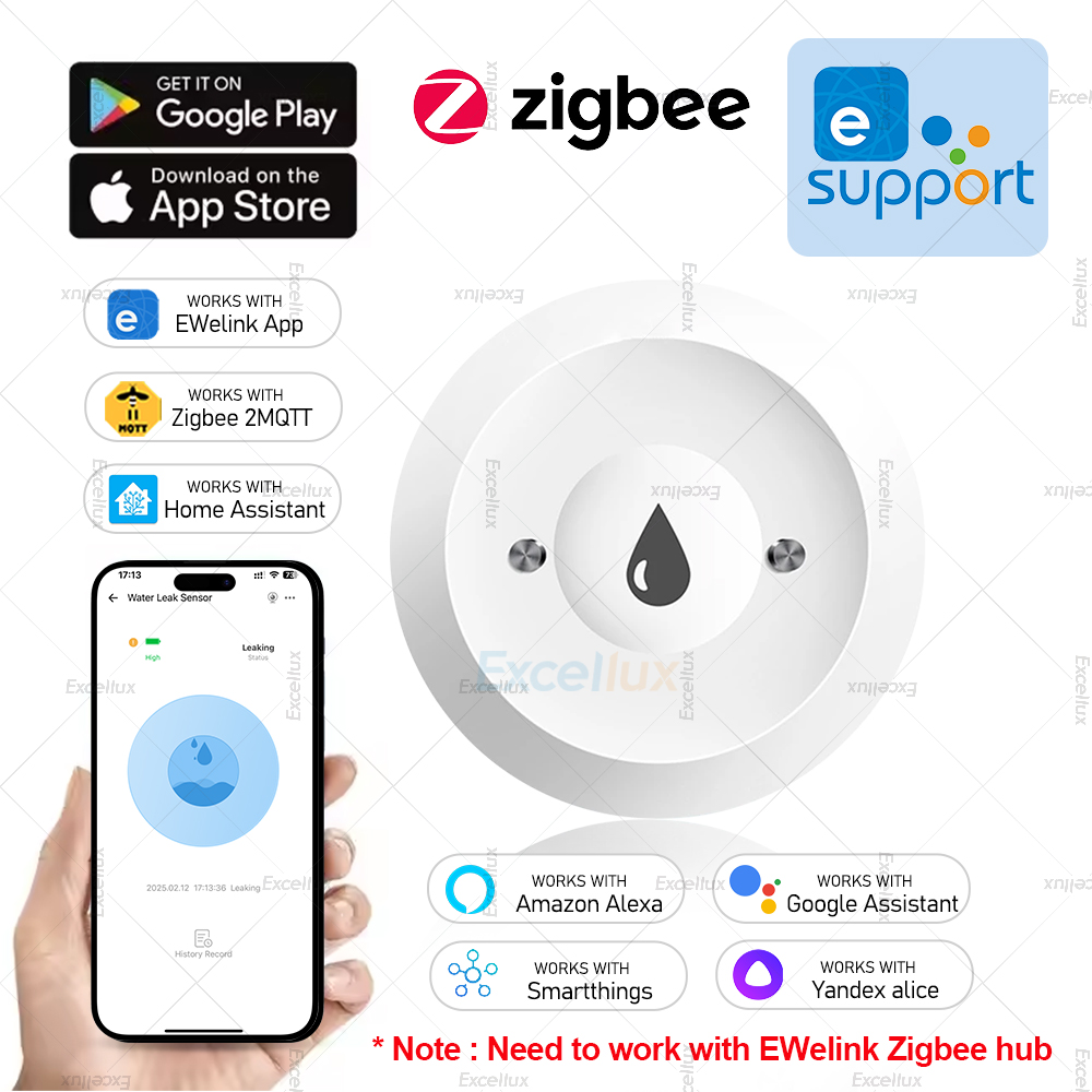 Ewelink zigbee 3.0 sensor de á - Water Alarm Sensor avaliação e preço