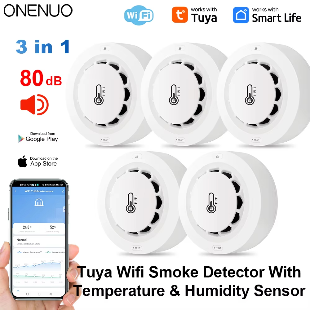 Tuya wifi bt duas conexões det - Smoke Detector Interconnected avaliação e preço
