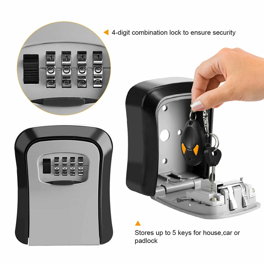 Wall Mount Key Lock Box, 4 Dig - Lockbox Key Secure avaliação e preço